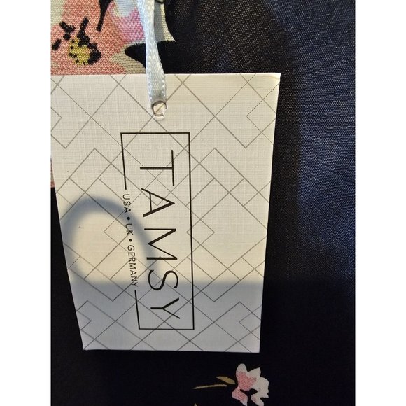 Tamsy Black Crepe Cold Shoulder Long Sleeve Sz XL Loose Fit Top New With Tag - Picture 5 of 7